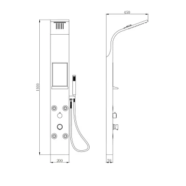 Colonna doccia acciaio satinato con cascata COMO