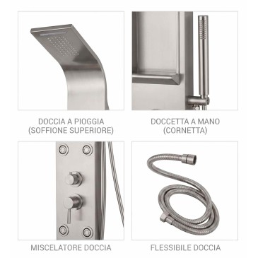Kopie von Kopie von Colonna doccia nera in acciaio spazzolato con cascata COMO