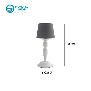 Klassische Tischleuchte in Weiß und Grau | Mondialshop