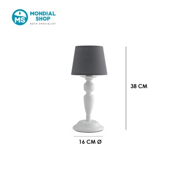 Lampe de table classique blanche et grise | Mondialshop