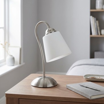 Minimalistische Tischleuchte aus Nickel oder Gold | Mondialshop