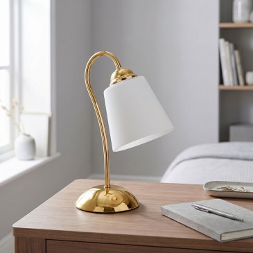 Lampe de table minimaliste en nickel ou or | Mondialshop