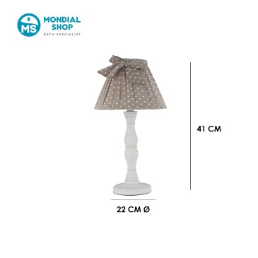 Lampe de table Cin en bois et tissu beige | Mondialshop