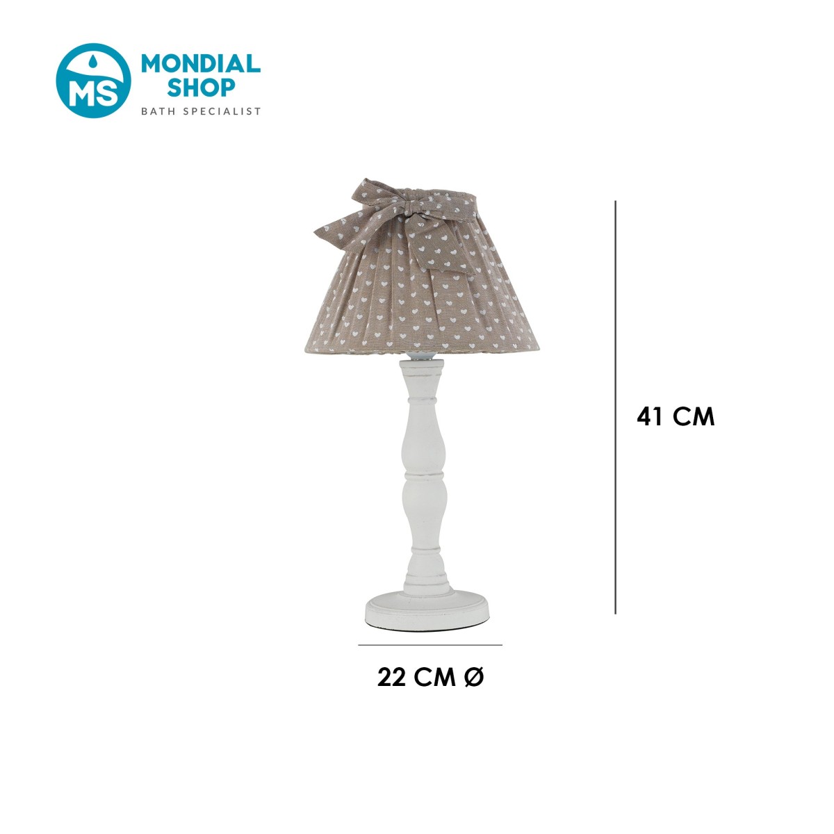 Lampe de table Cin en bois et tissu beige | Mondialshop