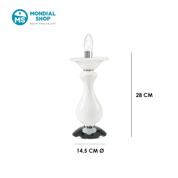Lampe de table en pâte de verre blanc | Mondialshop