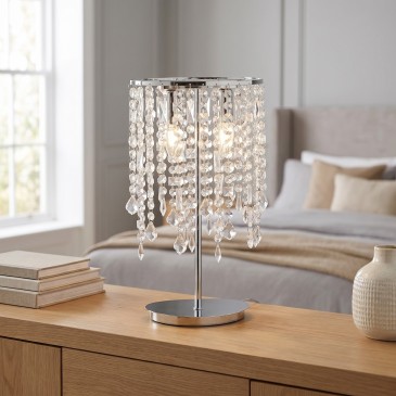 Tischleuchte aus K9-Kristall und Metall | Mondialshop