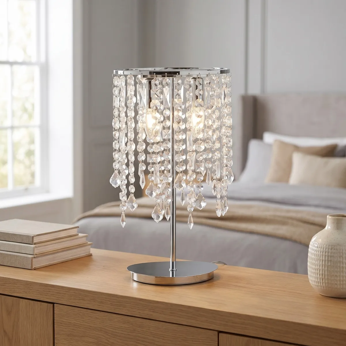 Tischleuchte aus Kristall und Metall von K9 | Mondialshop