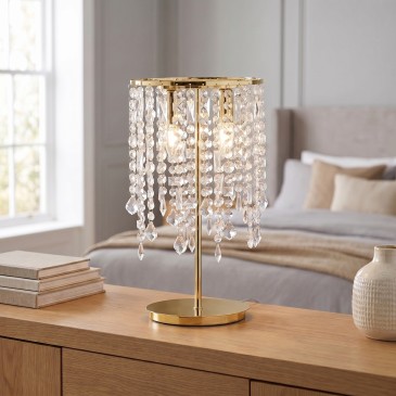 Tischleuchte aus K9-Kristall und Metall | Mondialshop