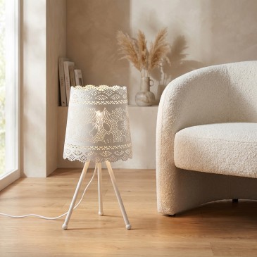 Dreibein-Tischleuchte mit Spitzendesign | Mondialshop