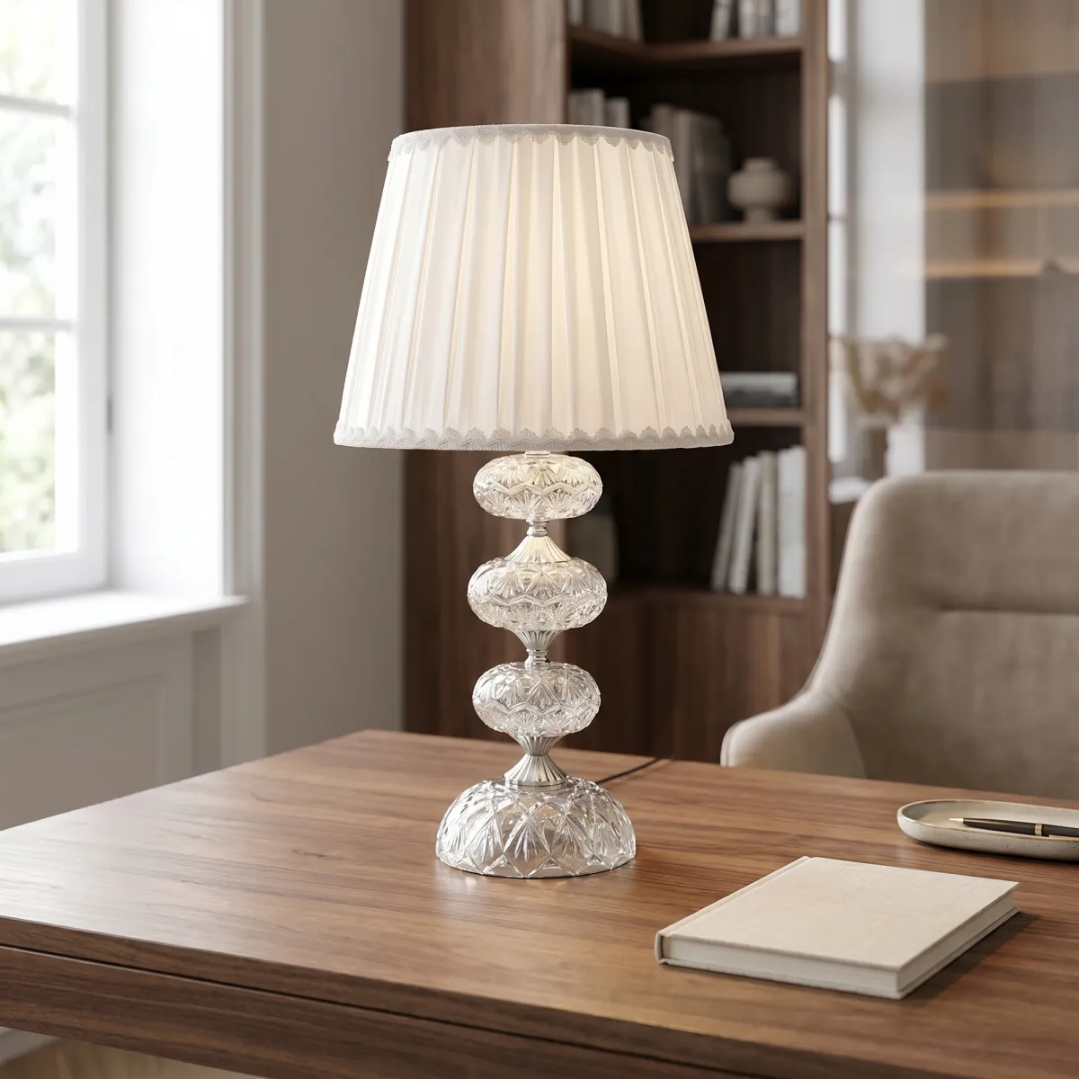 Elegante Tischleuchte aus Chrom und Kristall | Mondialshop