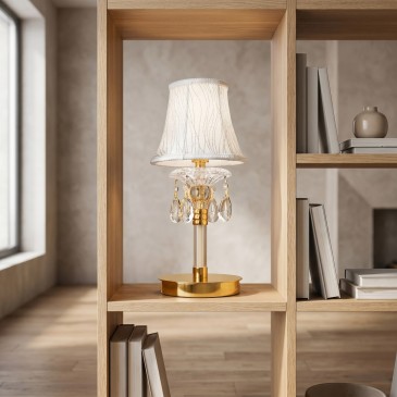 Elegante Tischleuchte aus Gold und K9-Kristall | Mondialshop