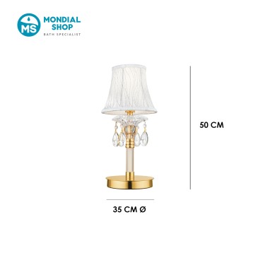 Lampada da Tavolo Elegante in Oro e Cristalli K9 | Mondialshop