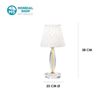 Klassische Tischleuchte aus Kristall und Stoff | Mondialshop