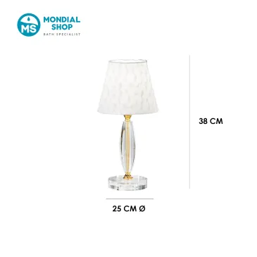Klassische Tischleuchte aus Kristall und Stoff | Mondialshop
