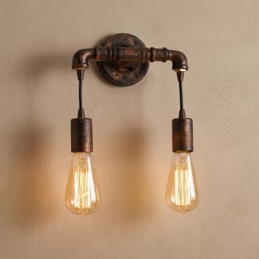 Applique murale rustique en métal rouillé ou galvanisé | Mondialshop