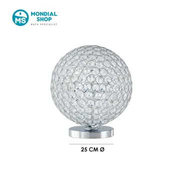 Lampe de table sphérique ornée de cristaux K9 | Mondialshop