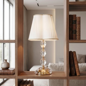 Tischleuchte aus Kristall in Gold oder Chrom | Mondialshop