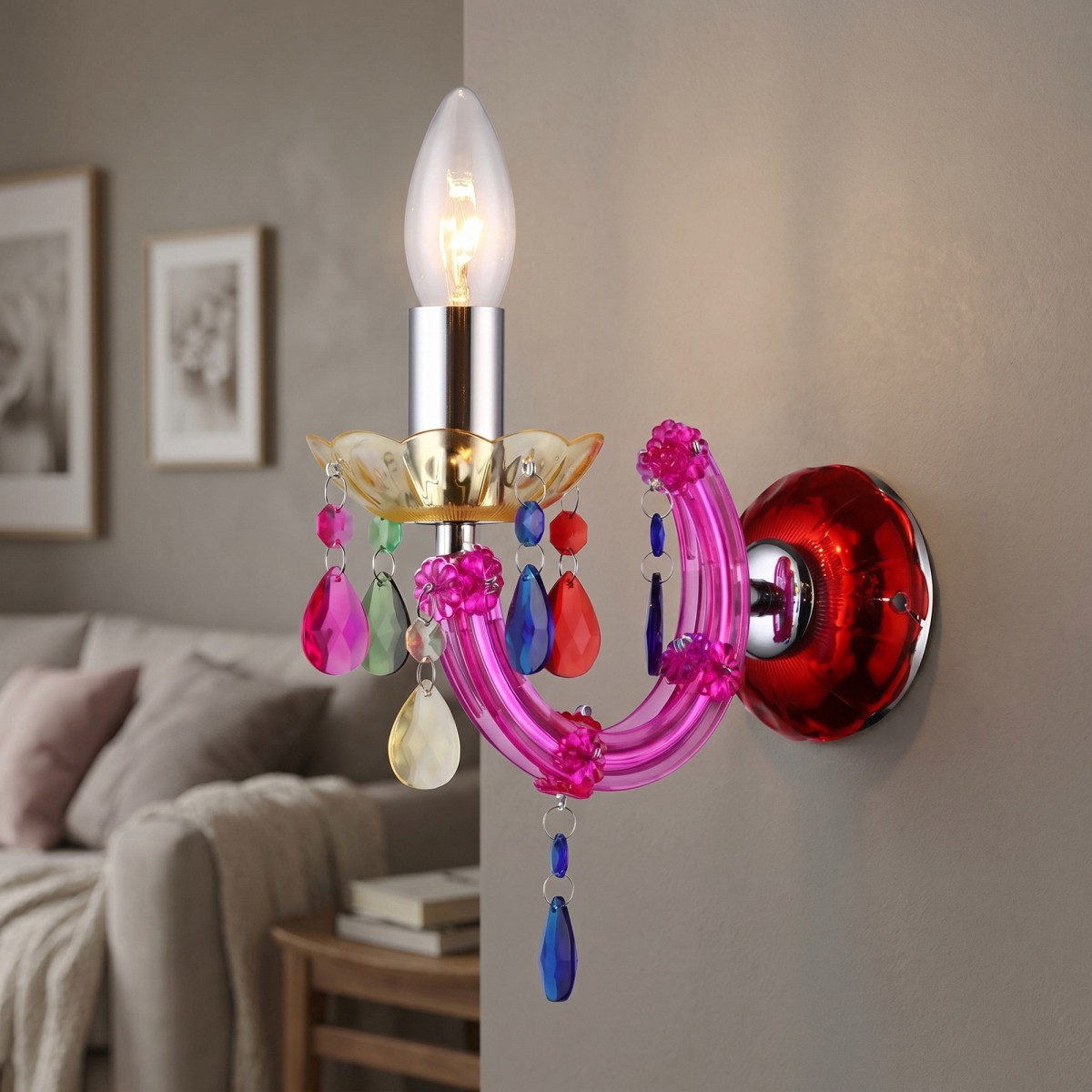Applique murale moderne en cristal E14 | Mondialshop