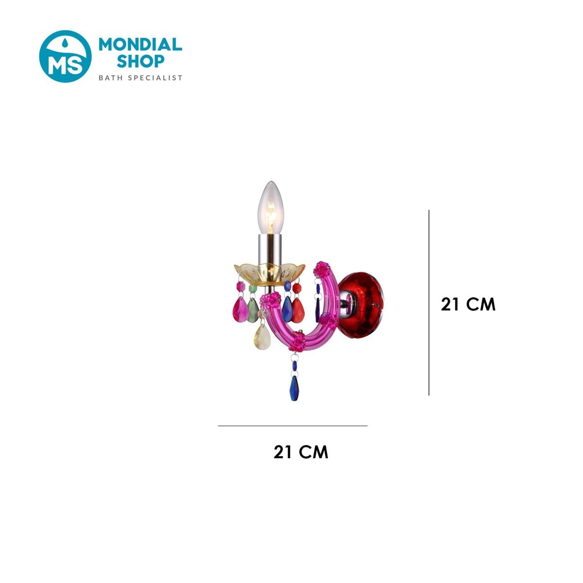 Applique murale moderne en cristal E14 | Mondialshop
