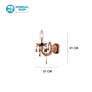 Scheda tecnica applique dal design classico e unico HOUSTON rame