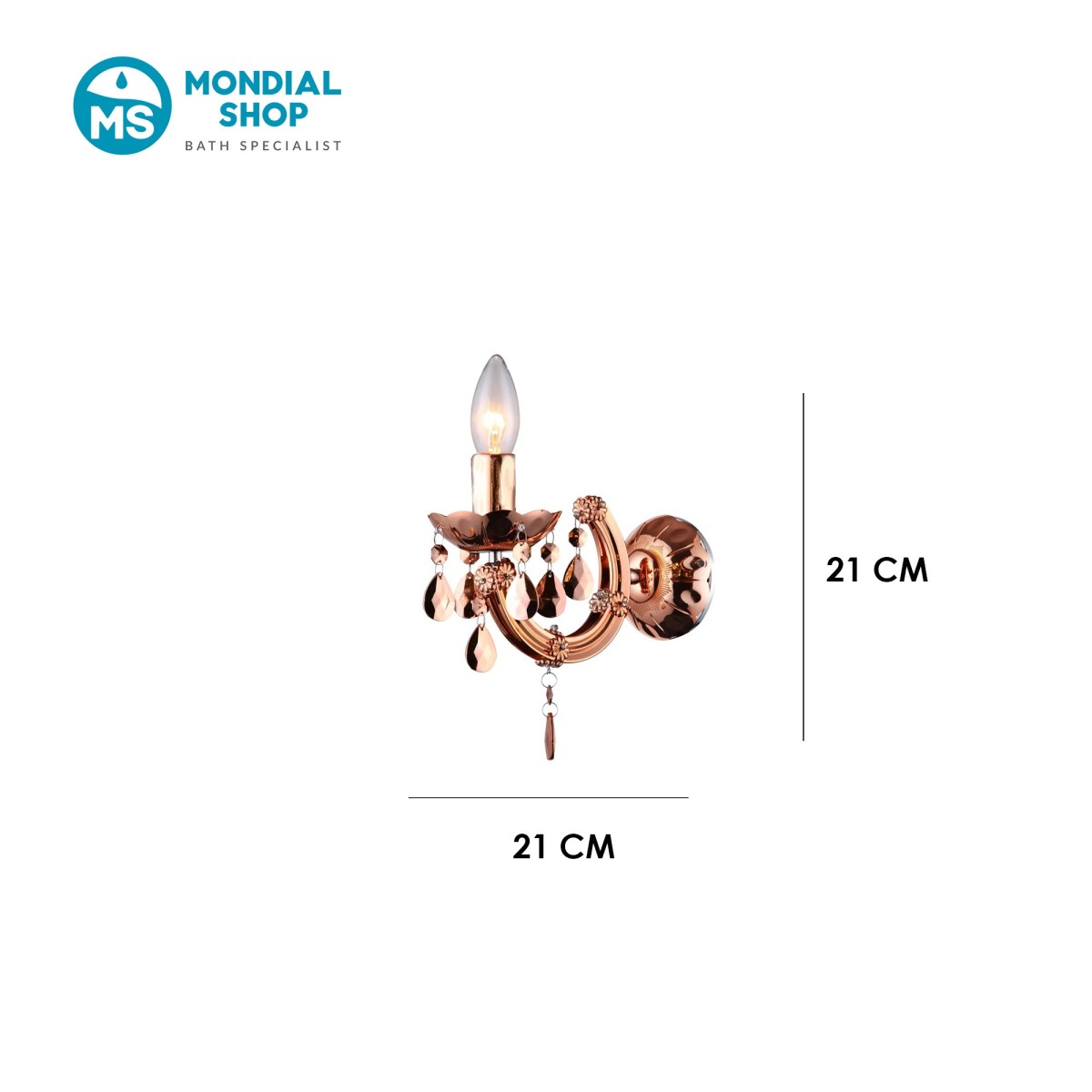 Moderne Kristall-Wandleuchte E14 | Mondialshop