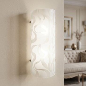 8W weiße LED-Wandleuchte mit Wellenmuster | Mondialshop