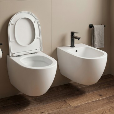 Wandhängendes WC und Bidet...