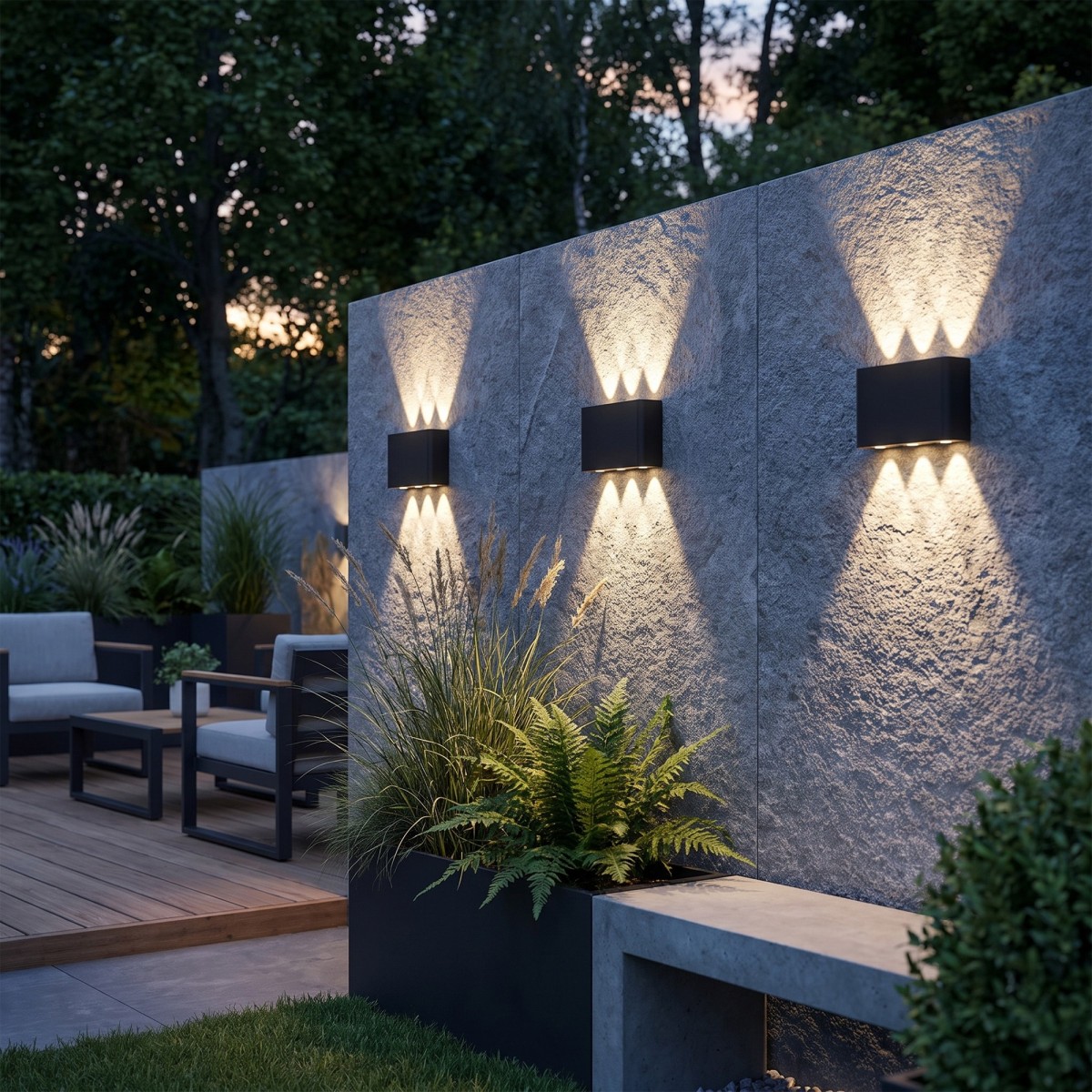 Moderne Wandleuchte mit doppelter Lichtabstrahlung |...