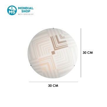 Weiße Glas-Deckenleuchte mit Pfeilverzierung, E27 | Mondialshop