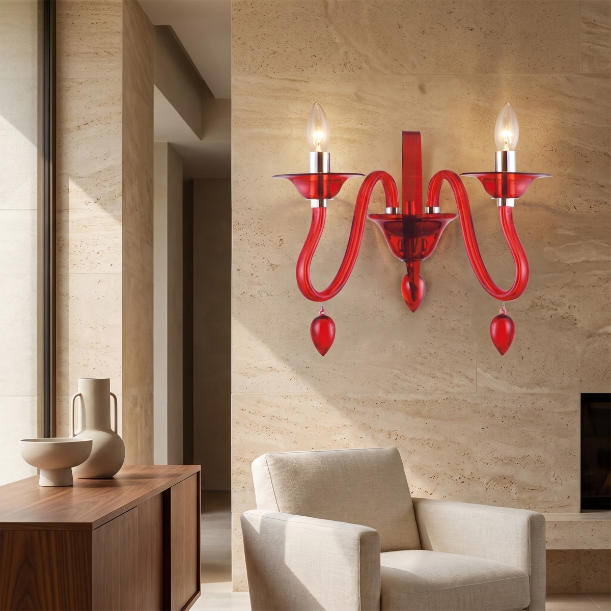 Applique murale en cristal avec 3 variantes E14 |...