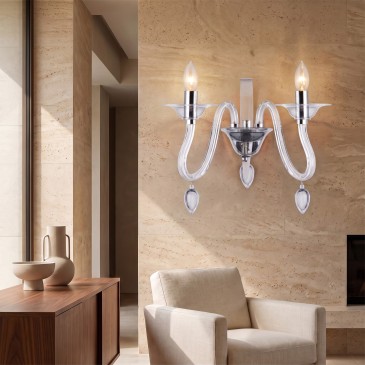 Applique murale en cristal avec 3 variantes E14 | Mondialshop