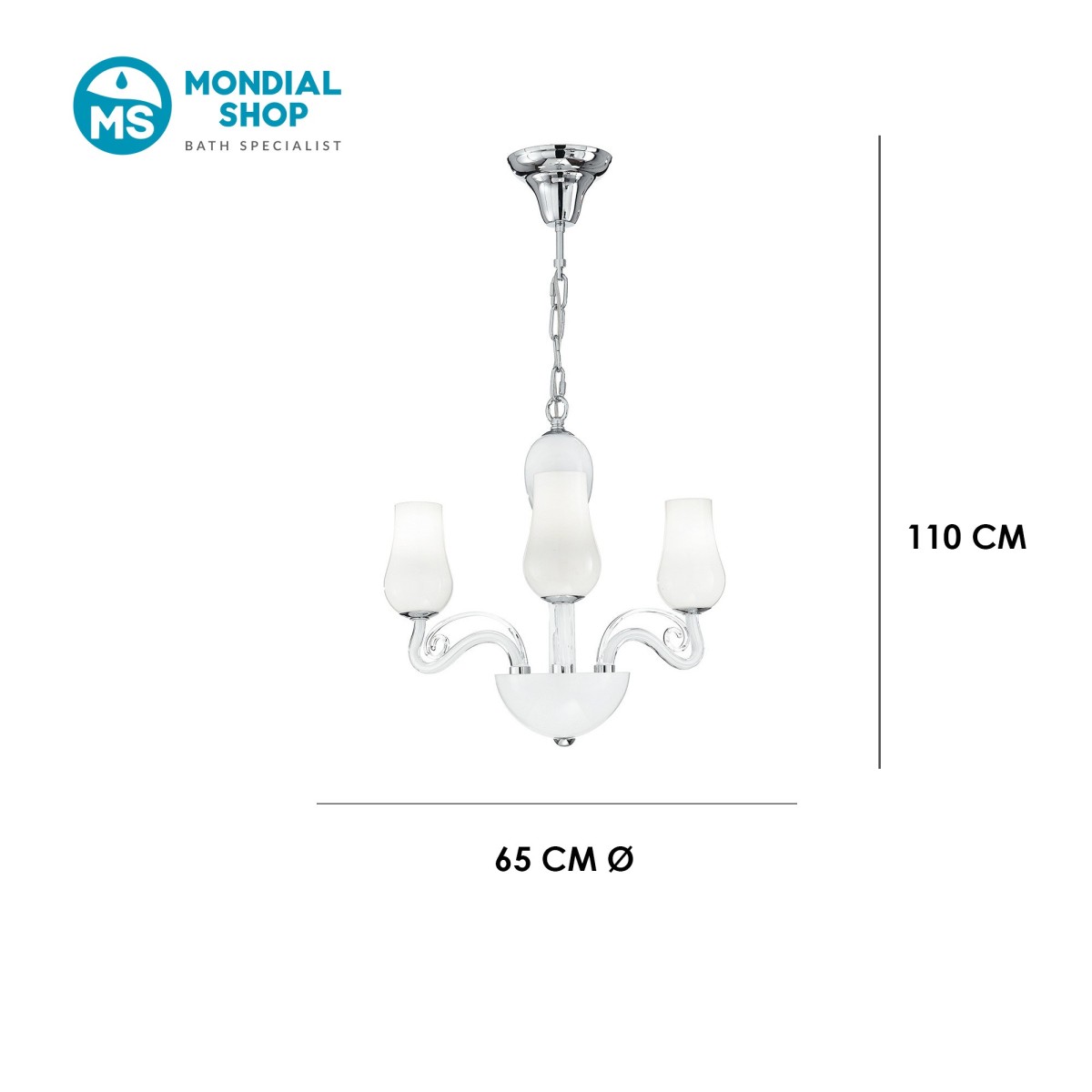 Suspension en verre soufflé teinté, E14 | Mondialshop