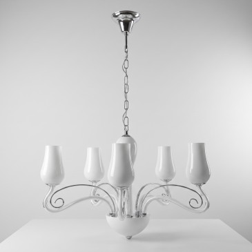 Hängeleuchte aus mundgeblasenem Glas mit Schirm | Mondialshop