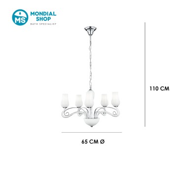 Hängeleuchte aus mundgeblasenem Glas mit Schirm | Mondialshop