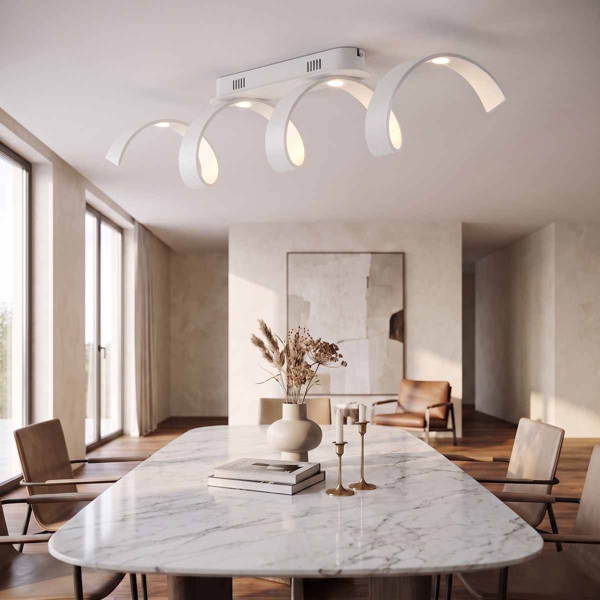 Plafonnier LED SPIRAL 20W, blanc ou noir | Mondialshop