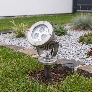 Faretto da Giardino LED RGB 9W Con picchetto alluminio impermeabile IP65