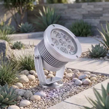 Faretto da Giardino LED RGB 18W Alta Potenza con Picchetto in Alluminio IP65
