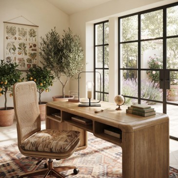 Lampe de table blanche et nickelée | Mondialshop