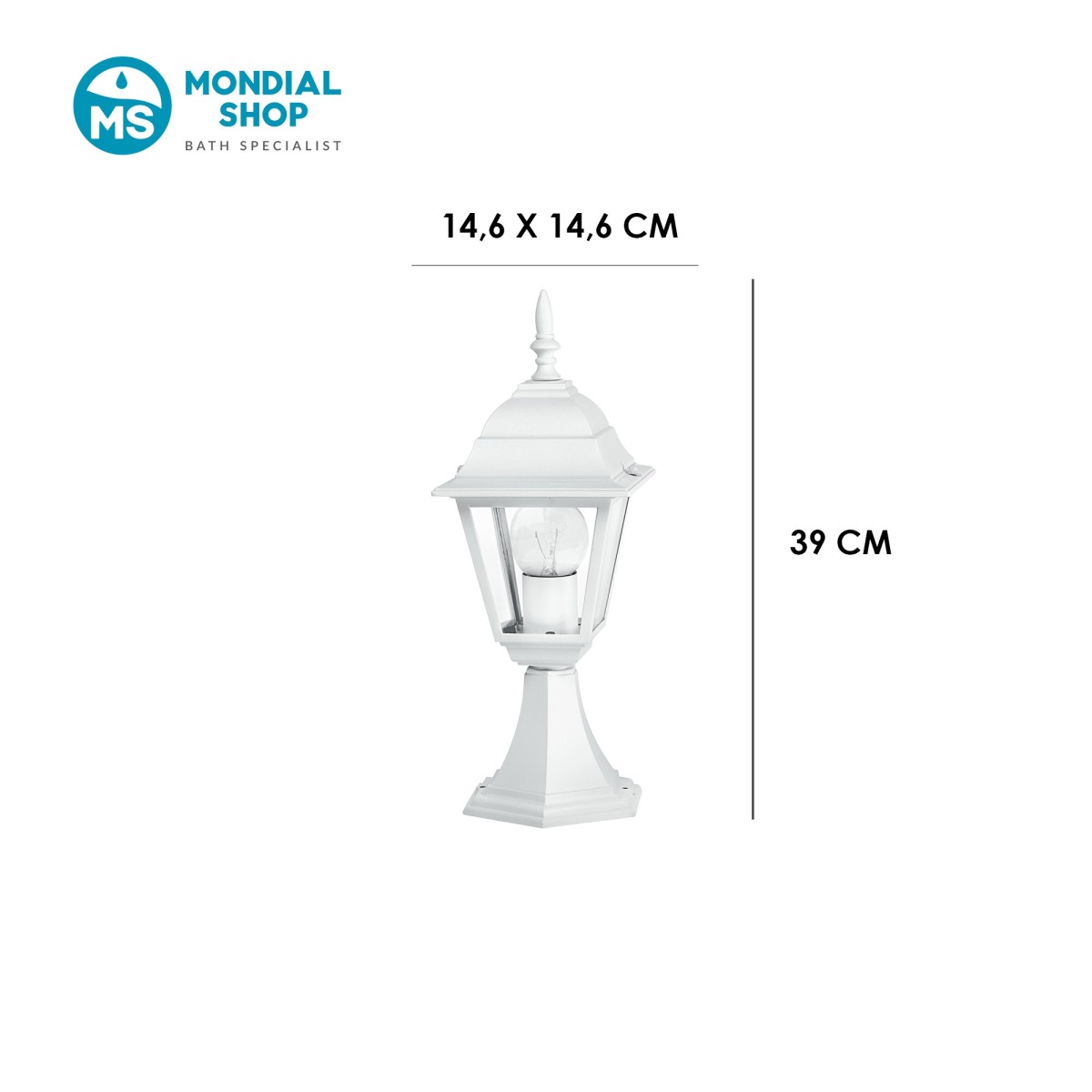 Weiße E27 Gartenlaterne | Mondialshop