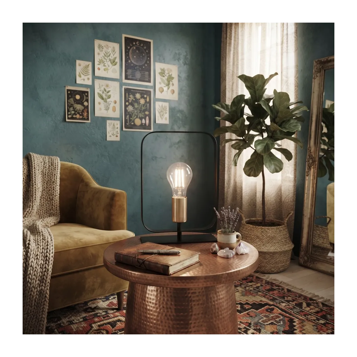 Tischleuchte in Weiß und Nickel | Mondialshop
