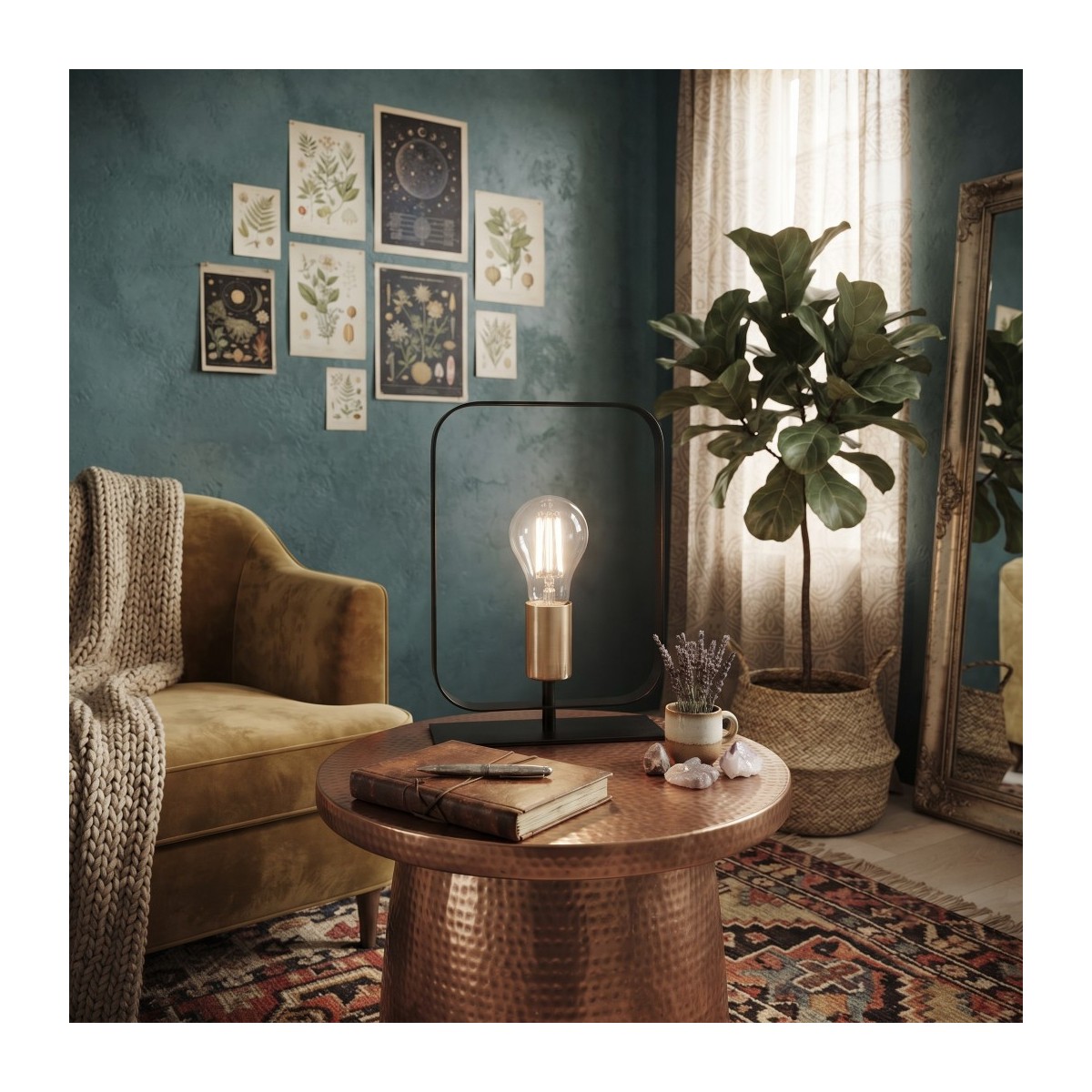 Tischleuchte in Weiß und Nickel | Mondialshop
