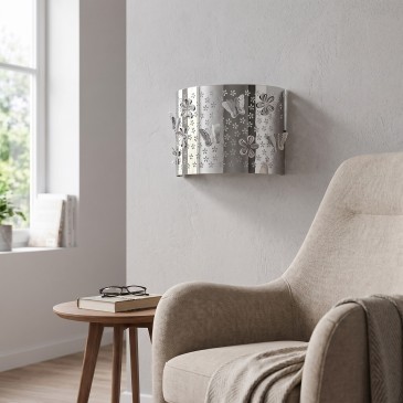 E14 Wandleuchte mit Blumen- und Schmetterlingsmotiv fürs Schlafzimmer | Mondialshop