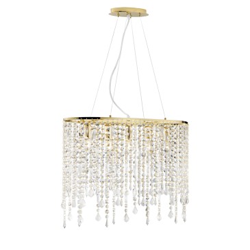 Lampadario Ovale a 5 Luci con Cristalli K9 | Mondialshop