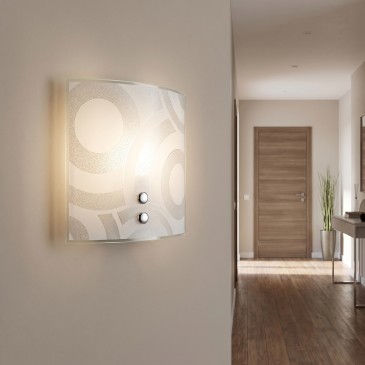 Applique murale carrée en verre Graniglia E27 | Mondialshop