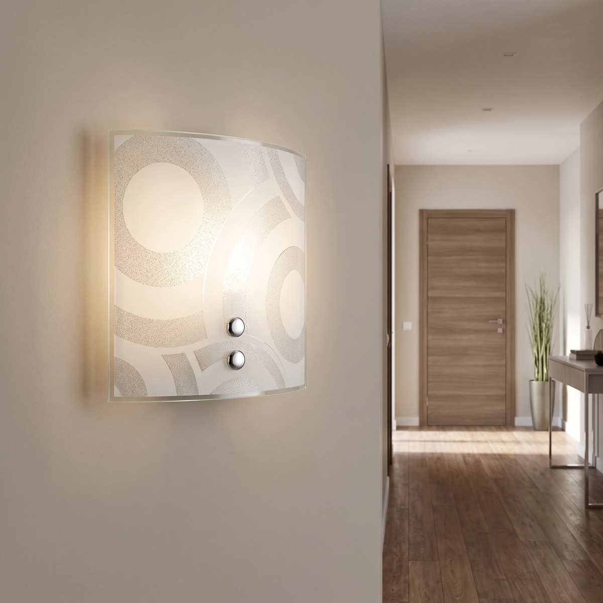 Applique murale carrée en verre Graniglia E27 | Mondialshop