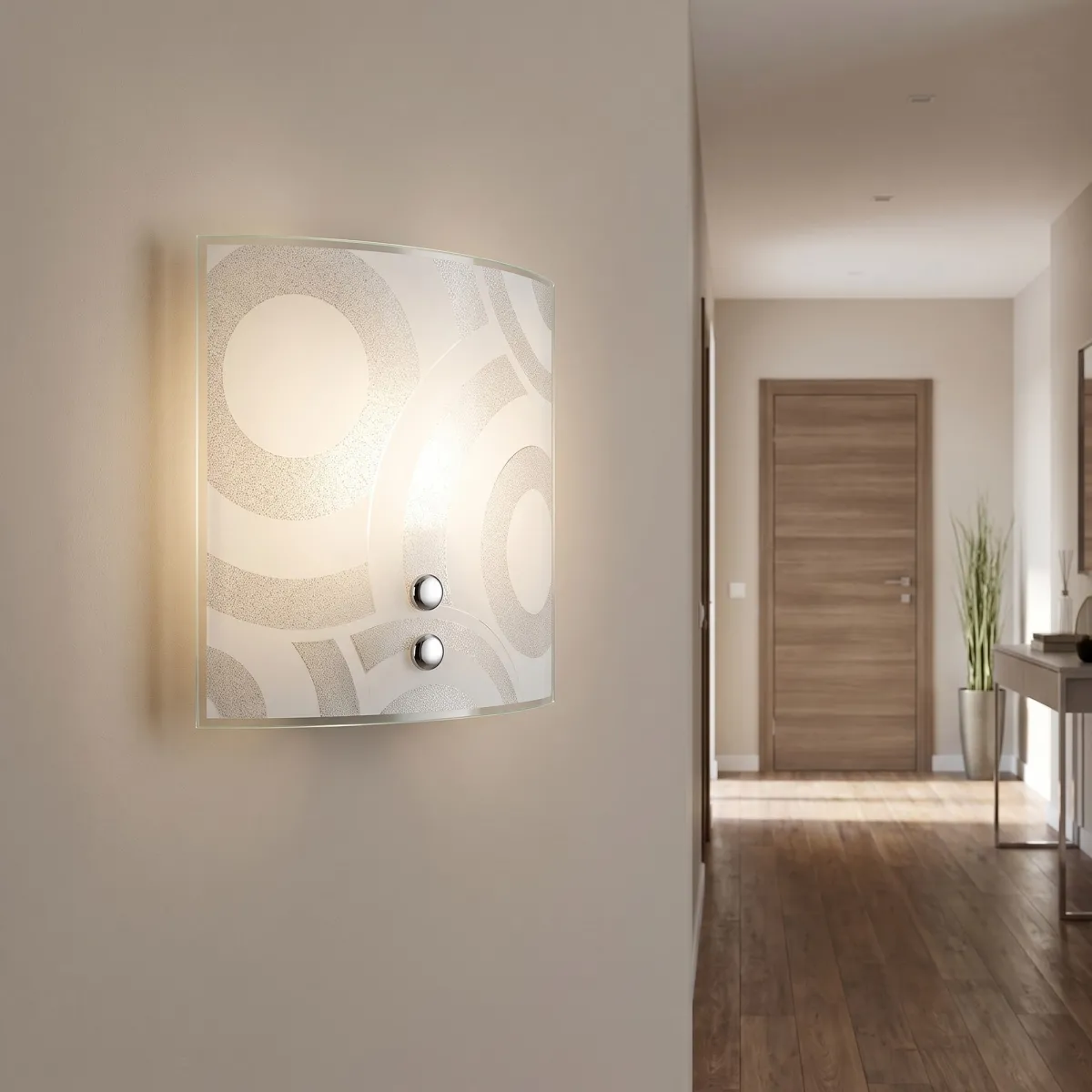 Applique murale carrée en verre Graniglia E27 | Mondialshop
