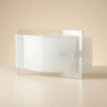 Applique Moderna in Vetro Bianco Rigato E27