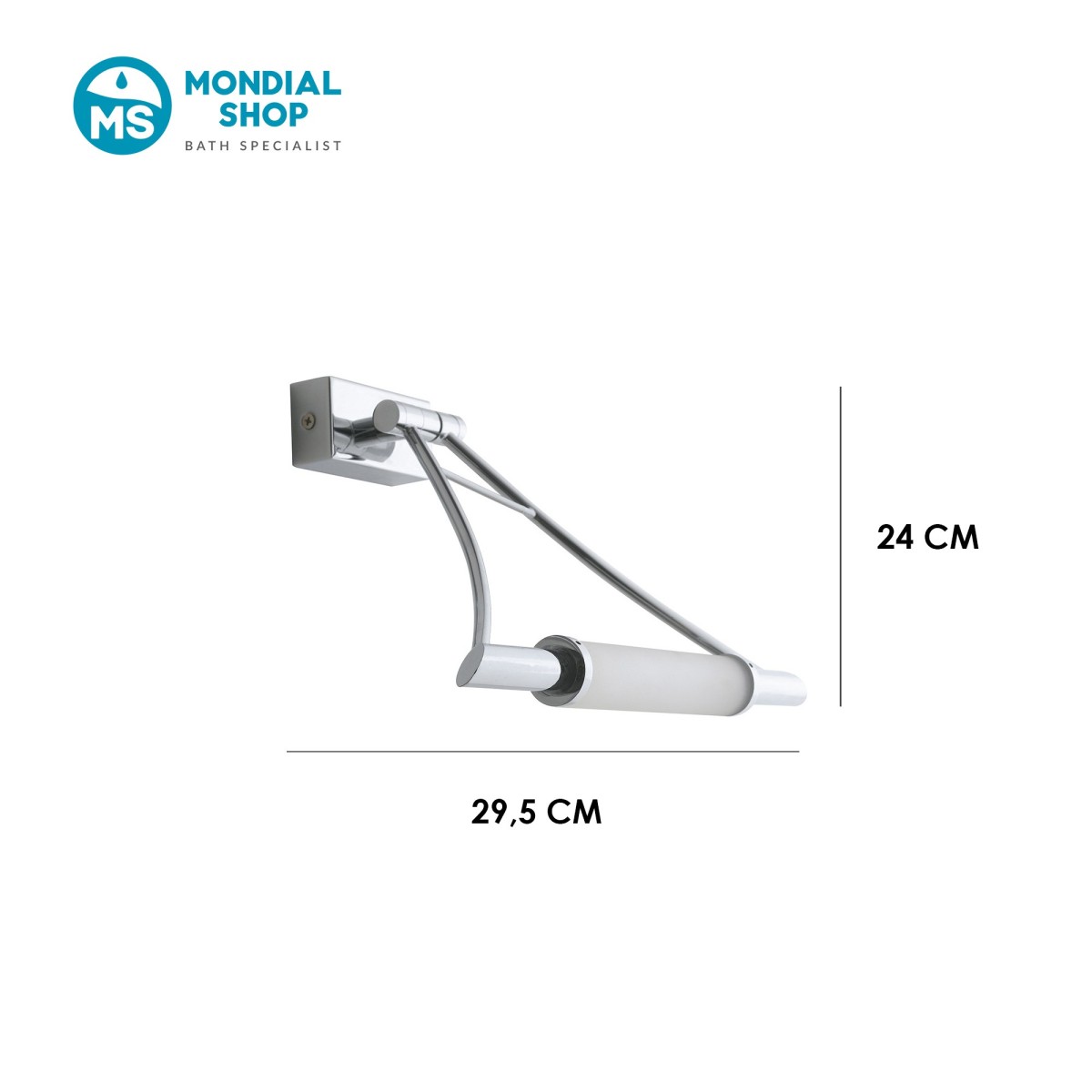 Verstellbare R7S Wandleuchte aus Glas und Metall |...