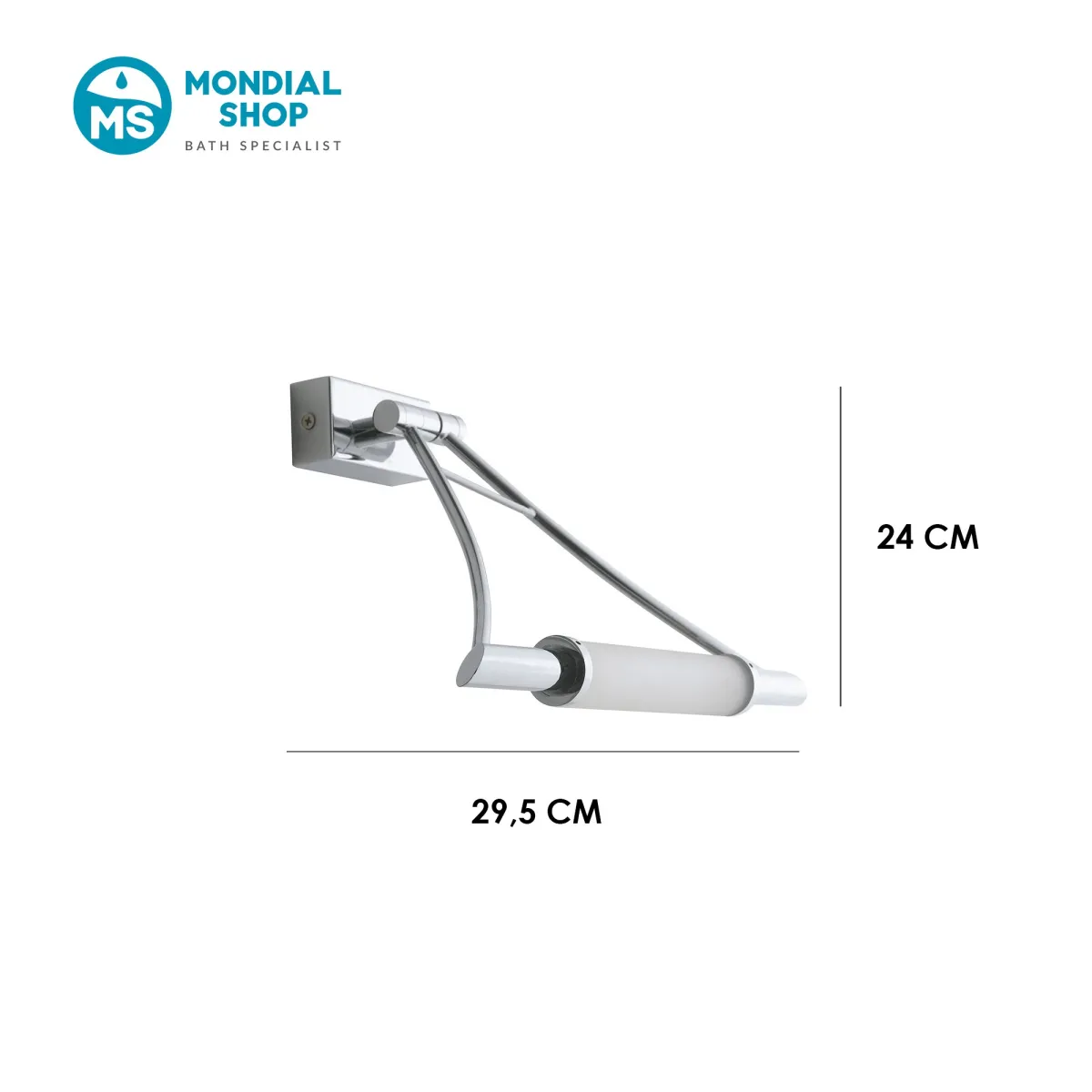 Verstellbare R7S Wandleuchte aus Glas und Metall |...