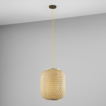 Vintage-Kronleuchter aus natürlichem Bambus | Mondialshop